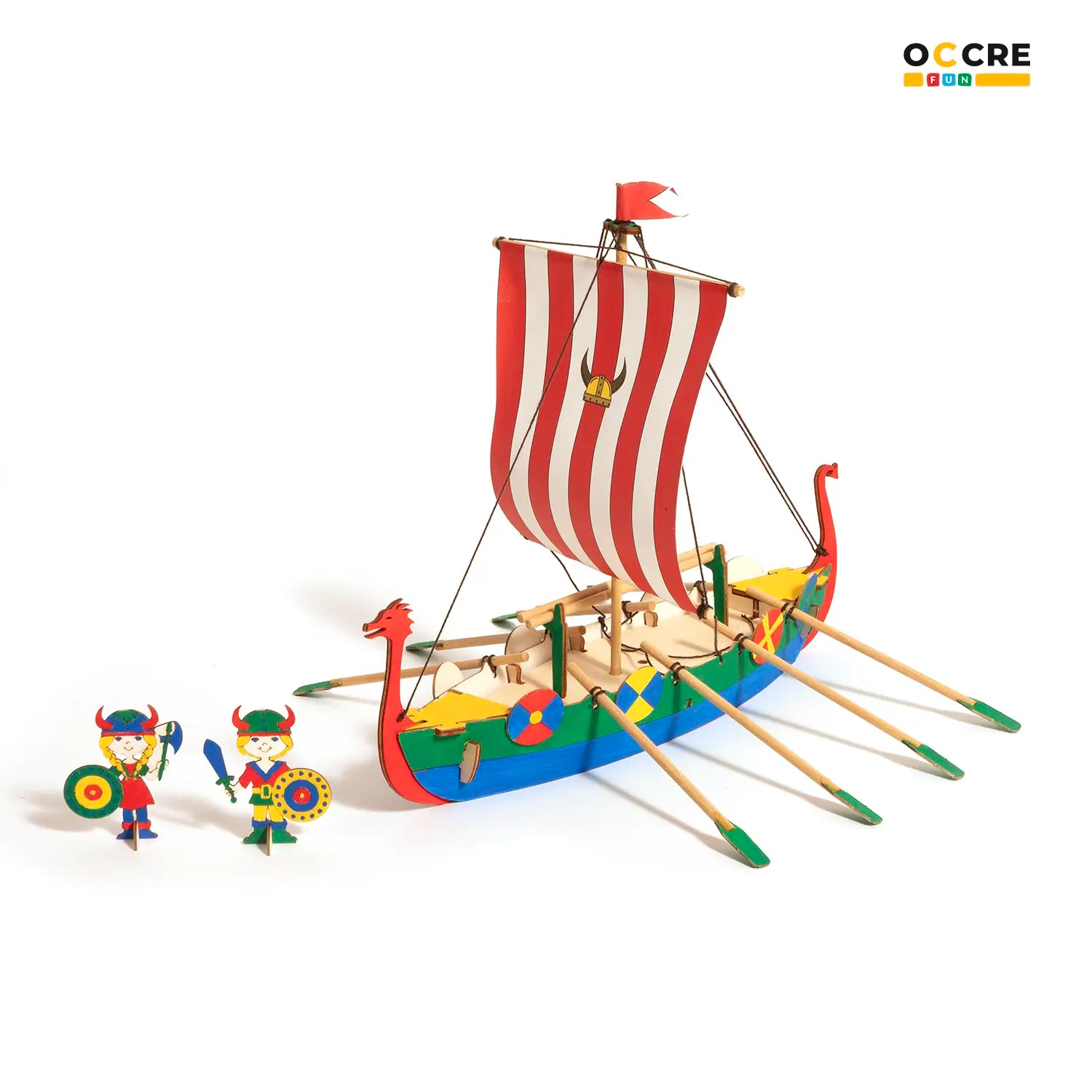 occre-fun-modellino-nave-vichinga-per-bambini-da-costruire-e-colorare image 2