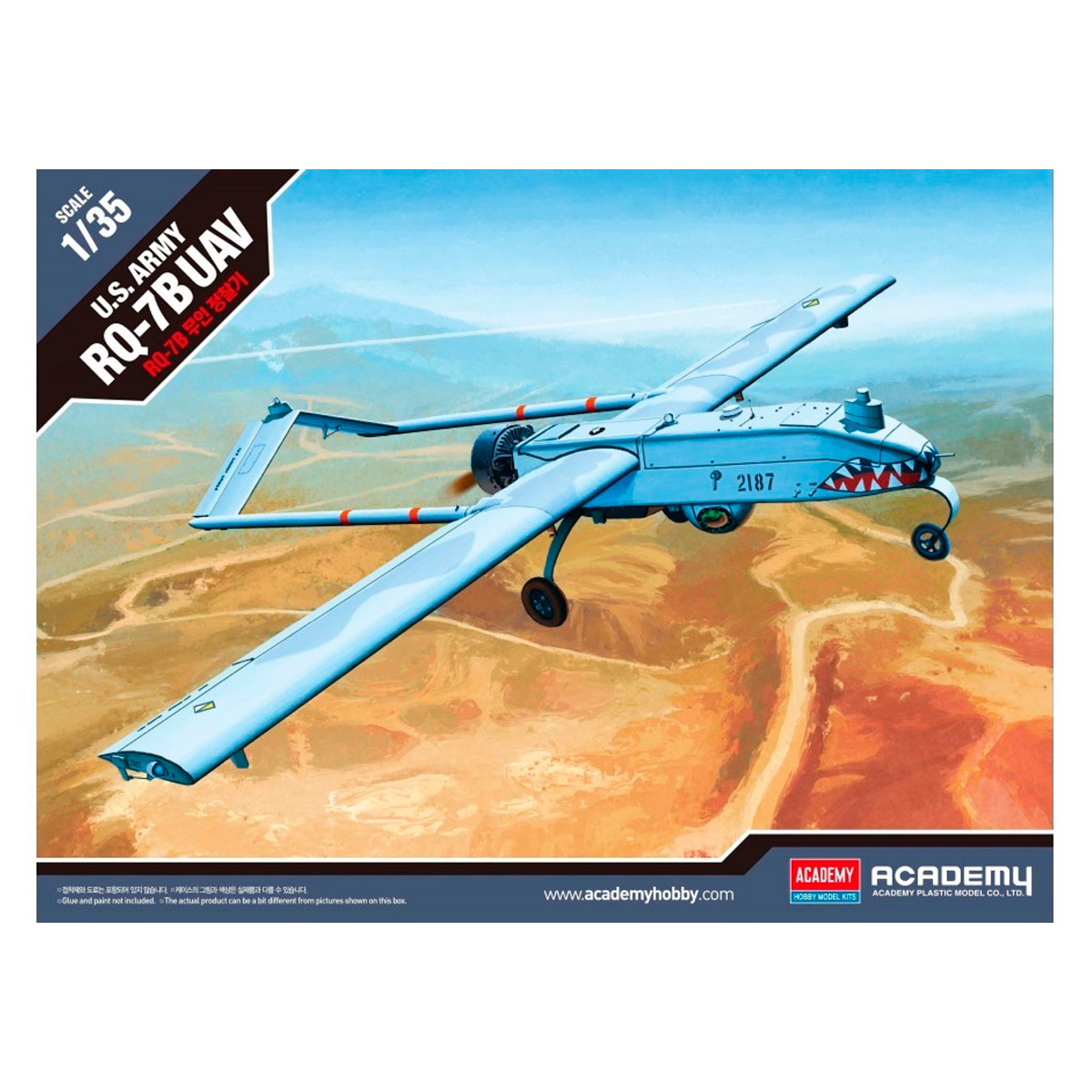 ak-interactive-1-35-u-s-army-rq-7b-uav-kit-modello-drone-militare image 1