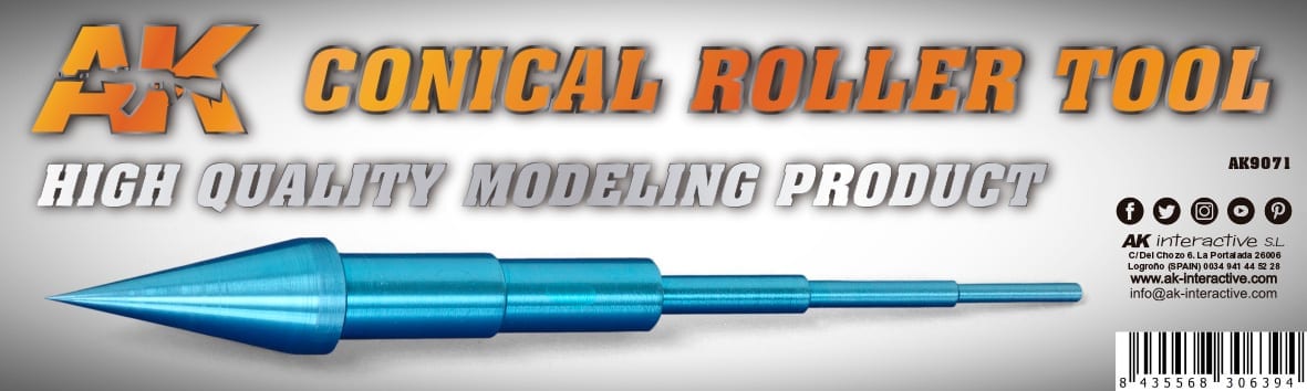 ak-interactive-rullo-conico-conical-roller-tool-per-modellismo image 2