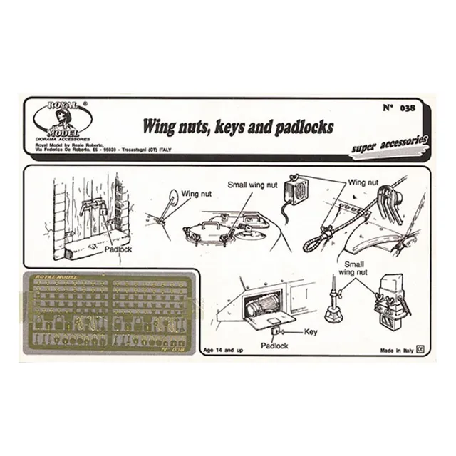 ak-interactive-wing-nuts-keys-and-padlock-1-35-accessori-modellismo image 1