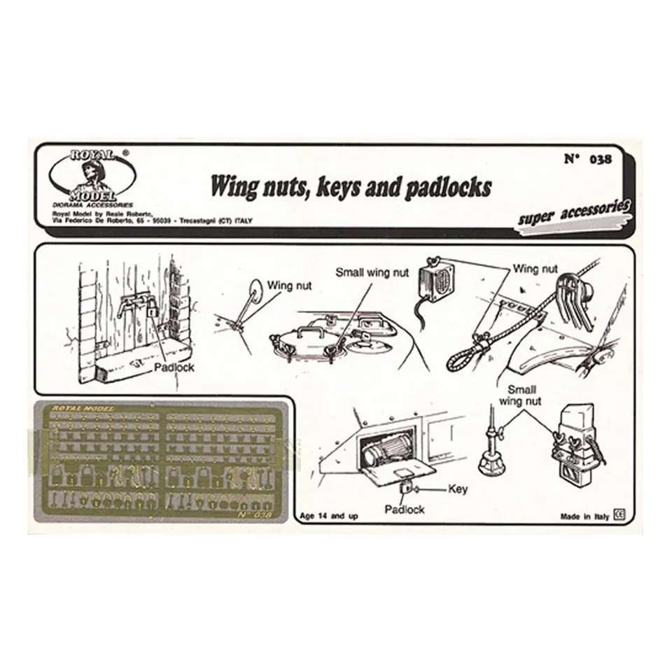 ak-interactive-wing-nuts-keys-and-padlock-1-35-accessori-modellismo image 1