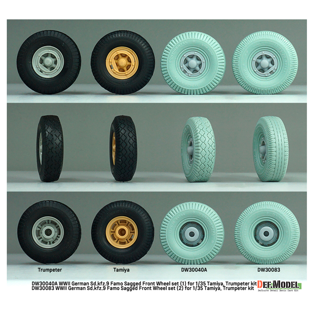 ak-interactive-german-sd-kfz-9-famo-sagged-front-wheel-set-per-tamiya-1-35 image 7