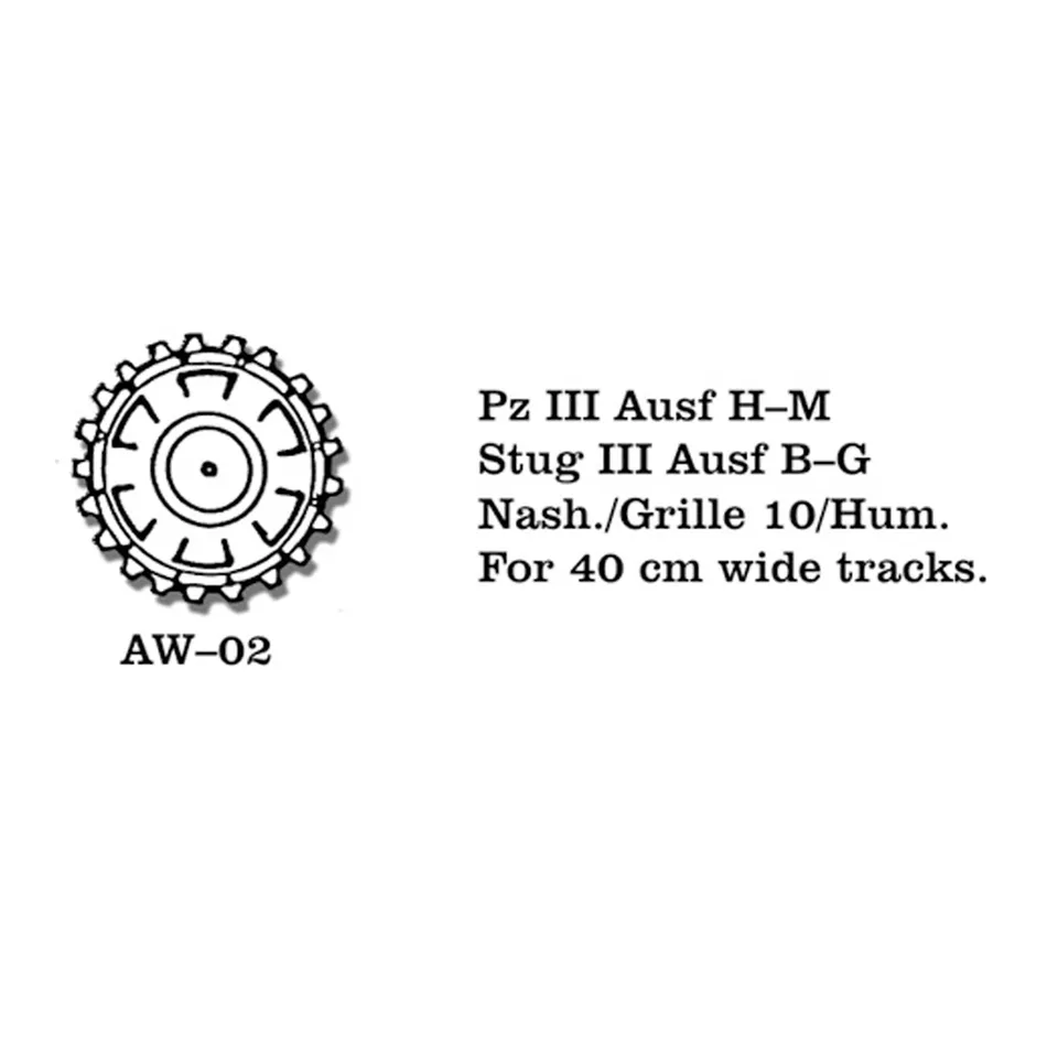 ak-interactive-1-35-metal-wheels-pz-iii-ausf-h-m-stug-iii-ausf-b-g-nashorn-grill image 1