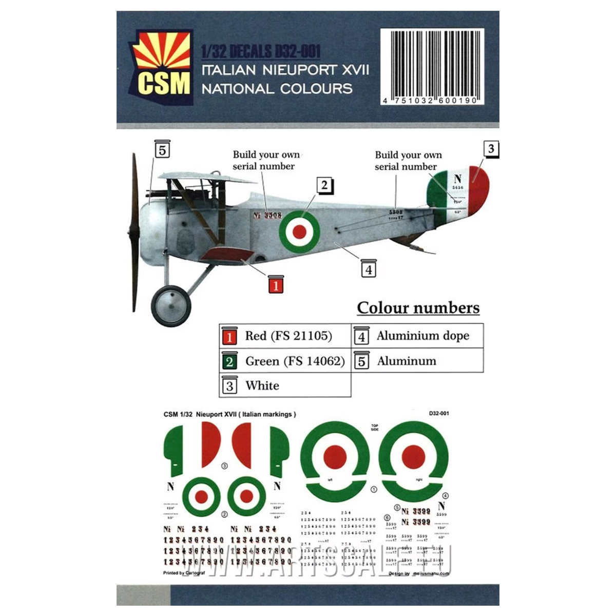 ak-interactive-nieuport-xvii-italian-national-colours-1-32-kit-aereo-in-scala image 2