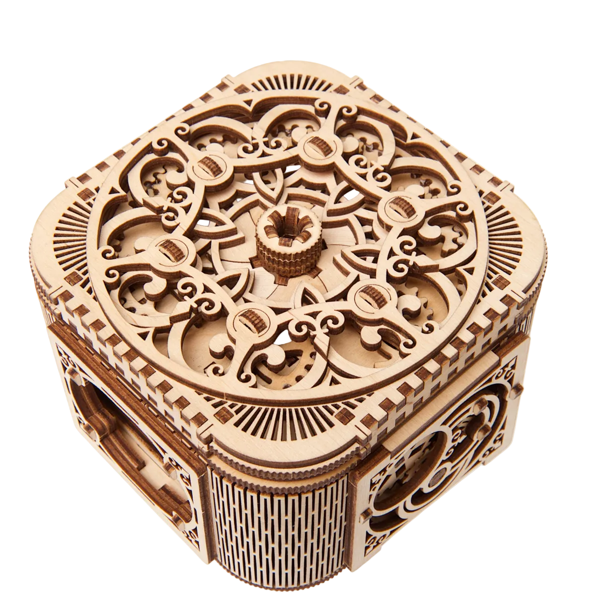 ugears-treasure-box-scatola-portagioie-meccanica-in-legno-da-costruire image 2