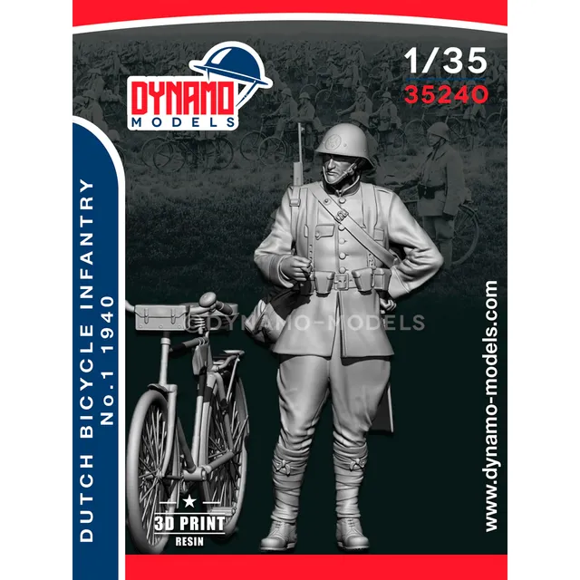 ak-interactive-1-35-dutch-army-bicycle-infantry-1940-with-bicycle image 1