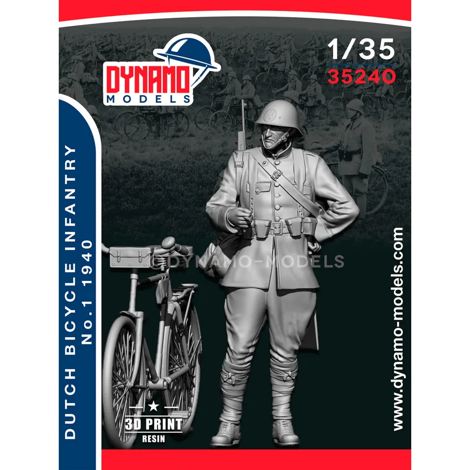 ak-interactive-1-35-dutch-army-bicycle-infantry-1940-with-bicycle image 1