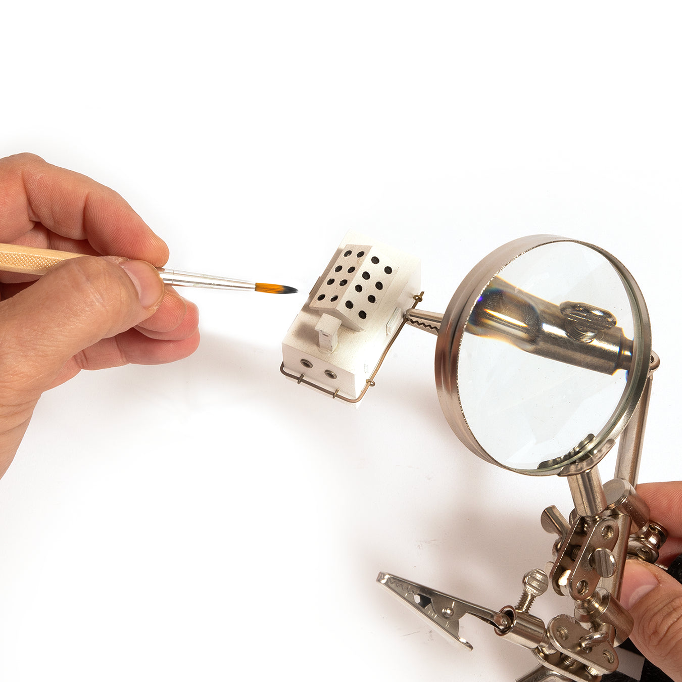 occre-supporto-di-precisione-con-lente-d-ingrandimento-e-pinze-articolate image 2