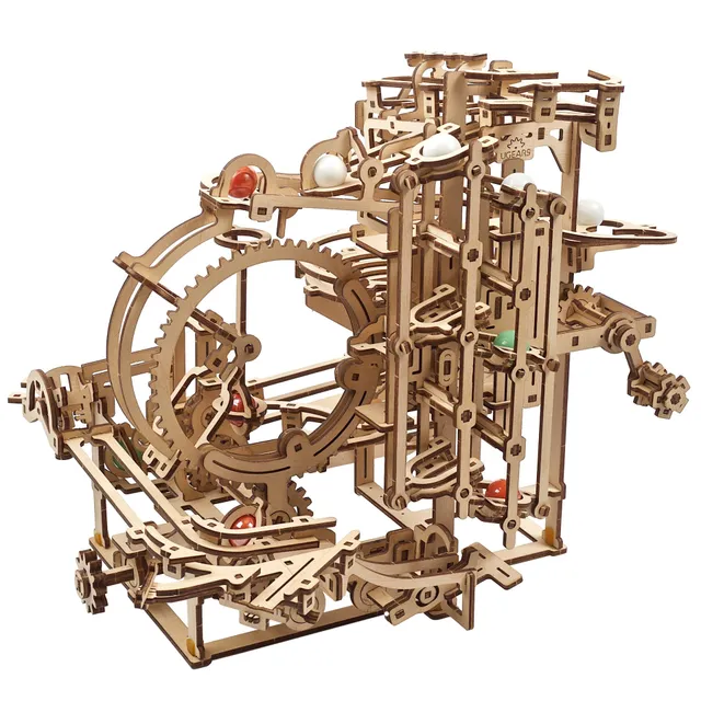 ugears-marble-run-stepped-hoist-pista-per-biglie-modulare-in-legno-da-costruire image 1