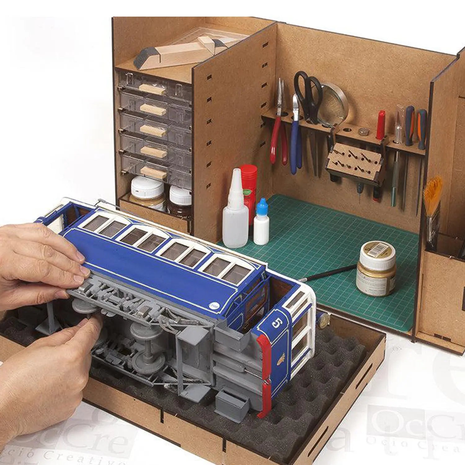 occre-officina-mobile-organizer-kit-in-legno-con-cassetti-per-modellismo image 8