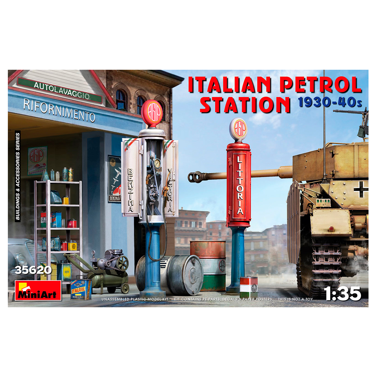 ak-interactive-stazione-di-servizio-italiana-1930-40-diorama-scala-1-35 image 1
