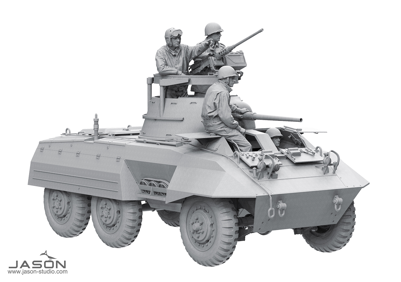 ak-interactive-1-16-u-s-m8-greyhound-crew-set-4-figurine-da-costruire-e-dipinger image 6
