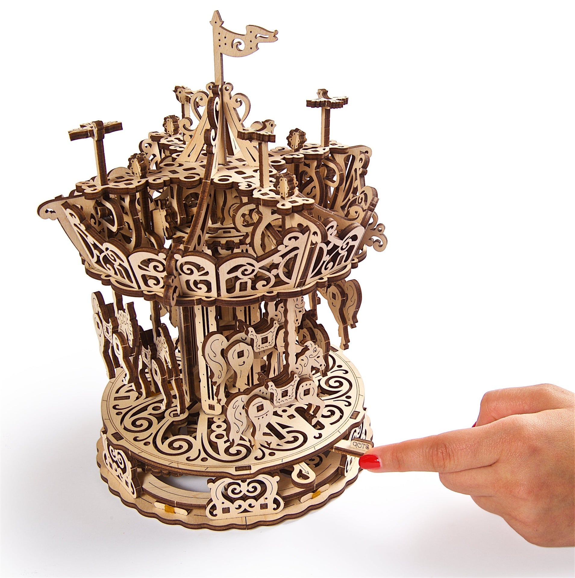 ugears-carousel-kit-modellismo-in-legno-meccanico image 4