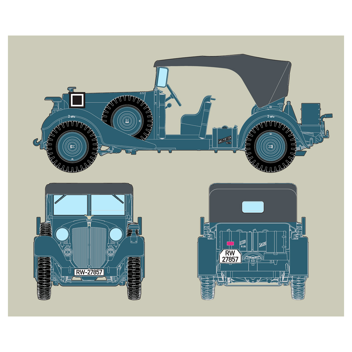 ak-interactive-horch-v8-type-830r-1-35-kit-veicolo-militare-da-costruire-e-dipin image 3