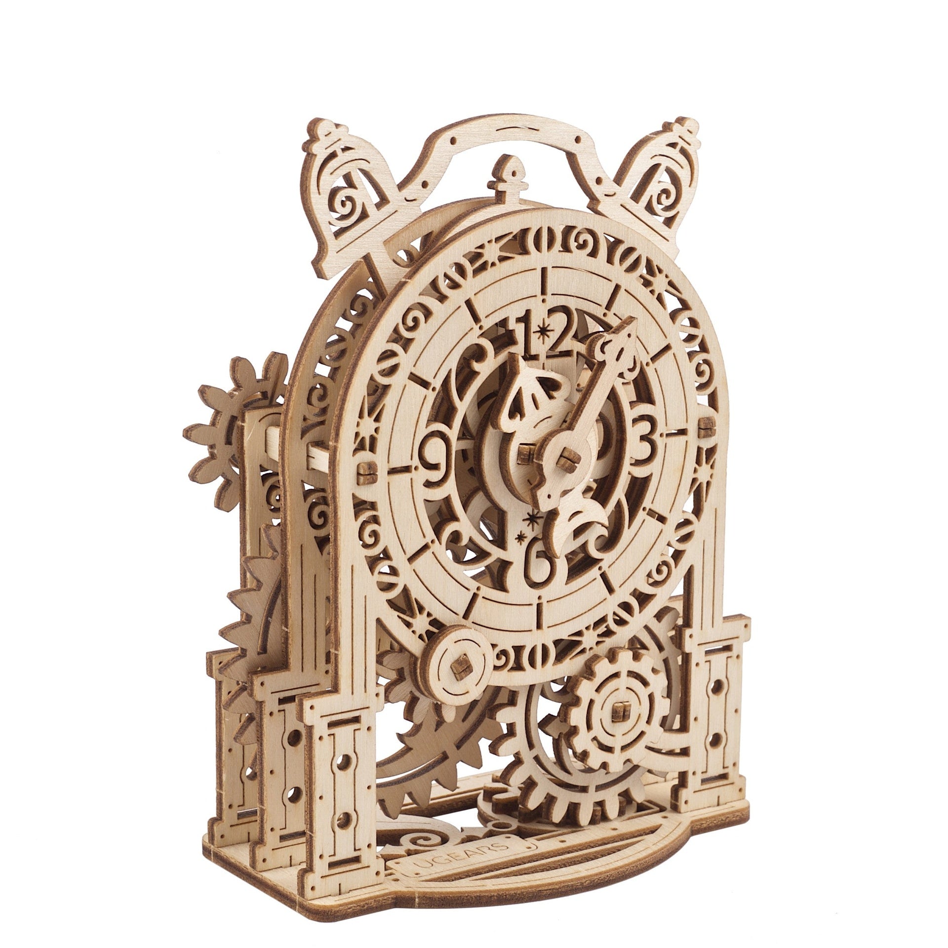 ugears-vintage-alarm-clock-orologio-sveglia-vintage-in-legno-3d-con-meccanismo-a image 3