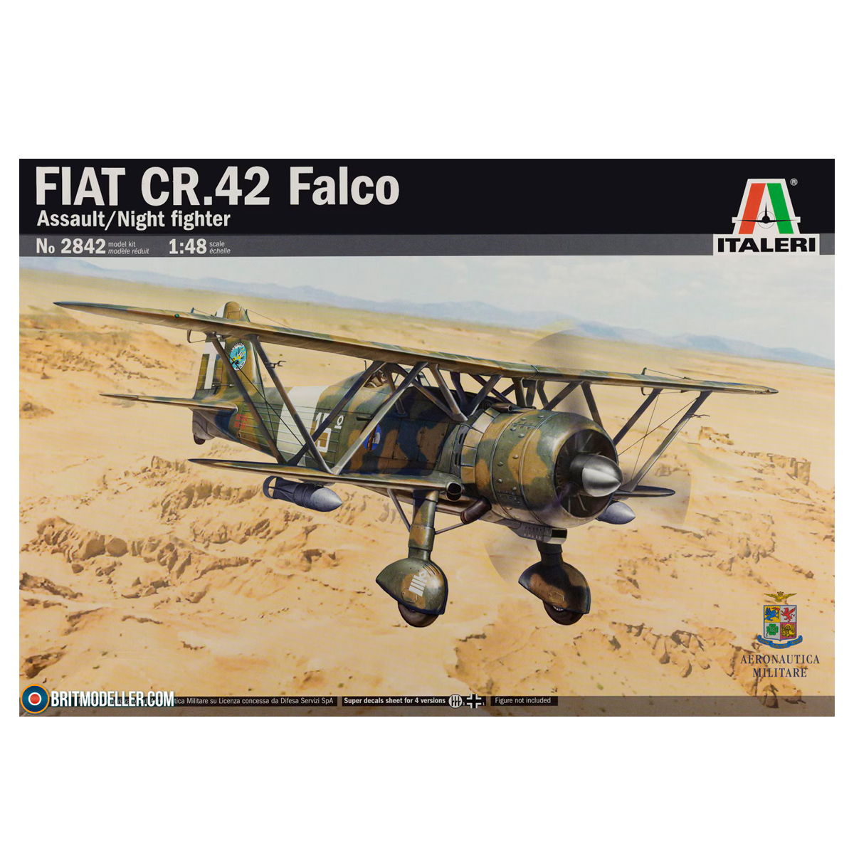 ak-interactive-1-48-fiat-cr-42-falco-kit-modello-aereo-da-caccia-italiano image 1