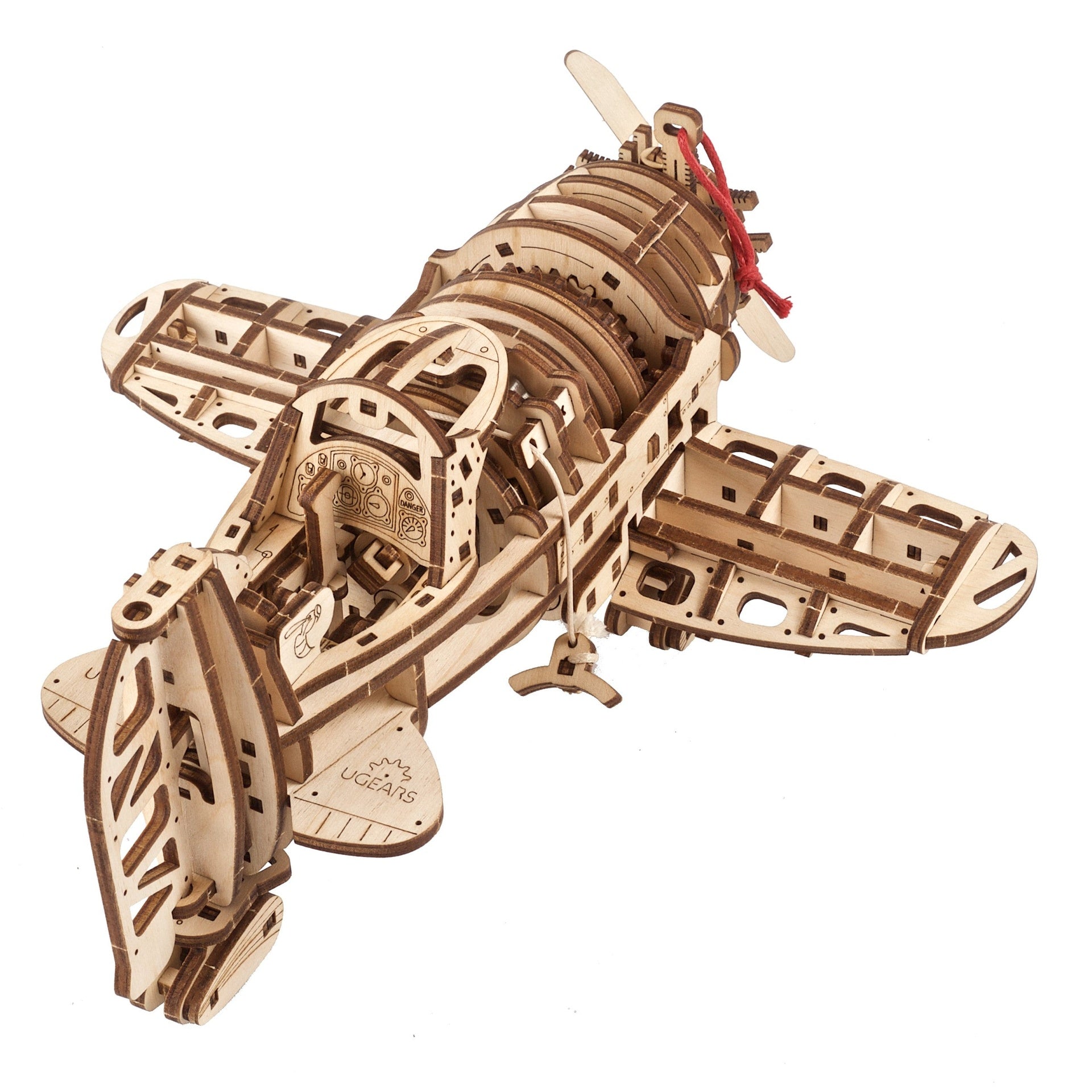 ugears-mad-hornet-airplane-modellino-meccanico-ad-elastico-in-legno-serie-medium image 2