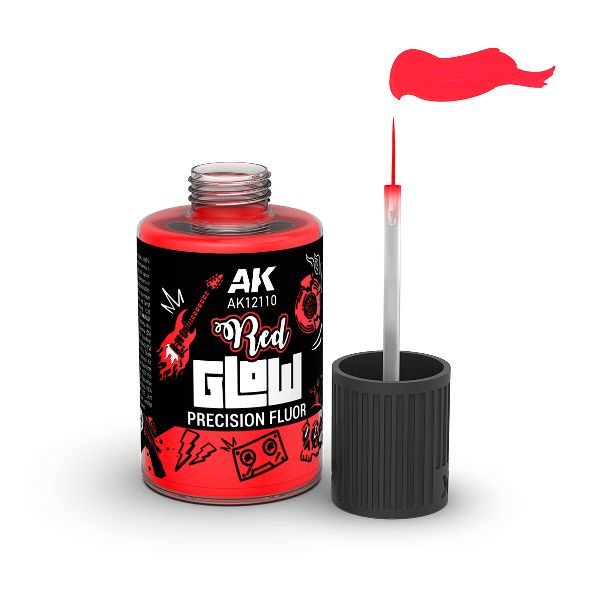 ak-interactive-rojo-glow-fluor-de-precisi-n-acrilico-3gen image 2