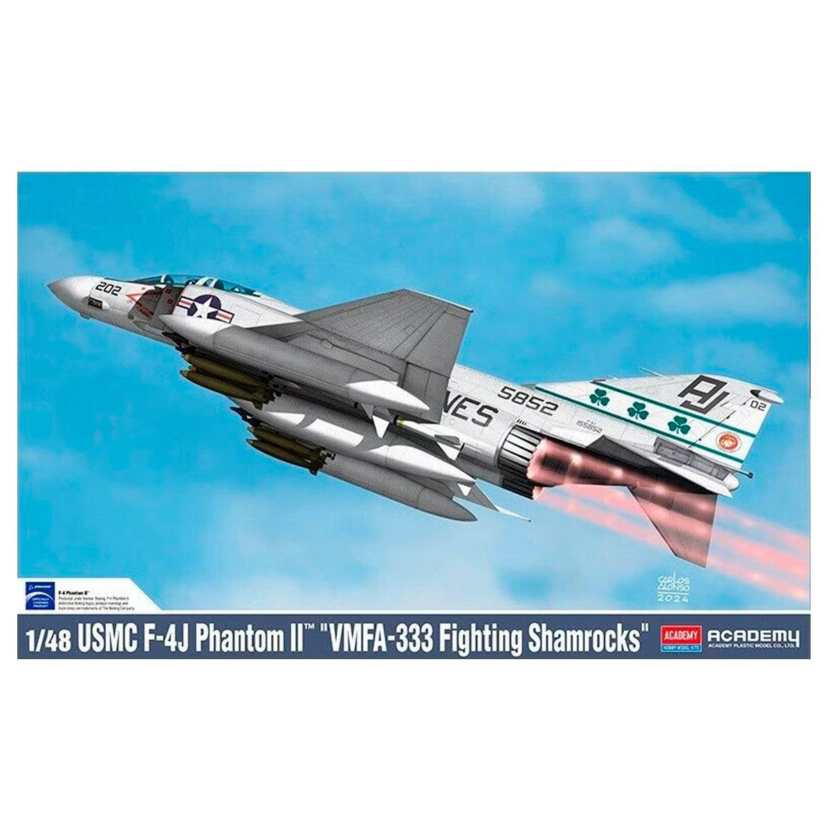 ak-interactive-1-48-usmc-f-4j-phantom-ii-vmfa-333-fighting-shamrocks-kit-modelli image 1