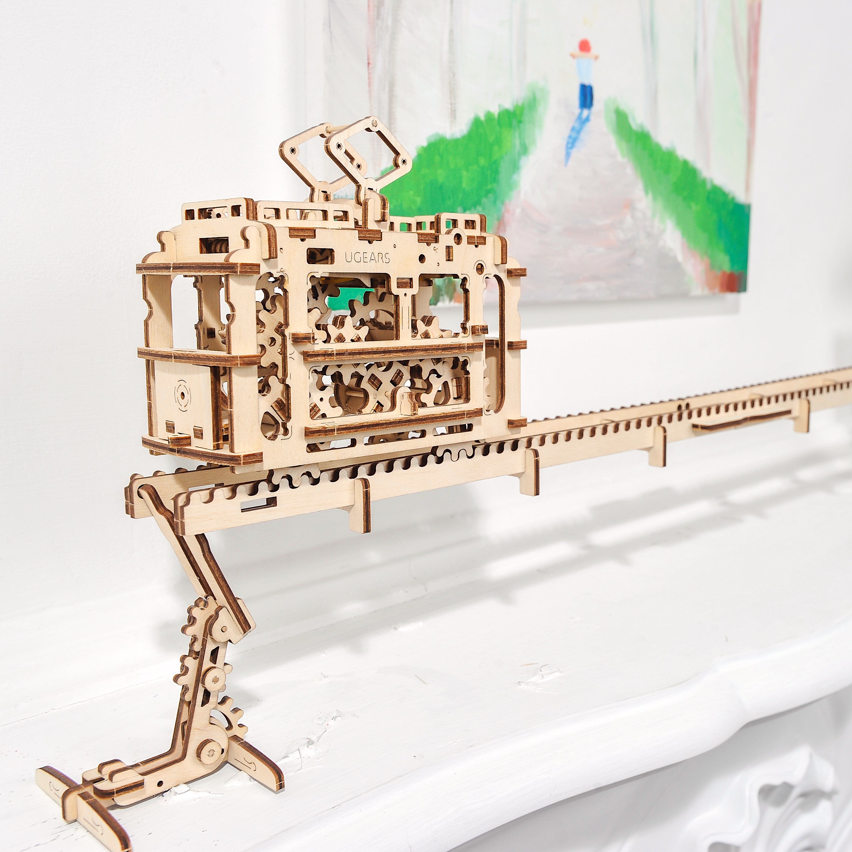 ugears-tram-on-rails-tram-a-rotaie-kit-legno-con-binari image 7