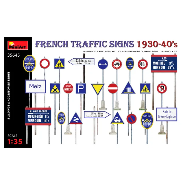 ak-interactive-1-35-french-traffic-signs-1930-40-s-set-segnali-stradali-francesi image 1