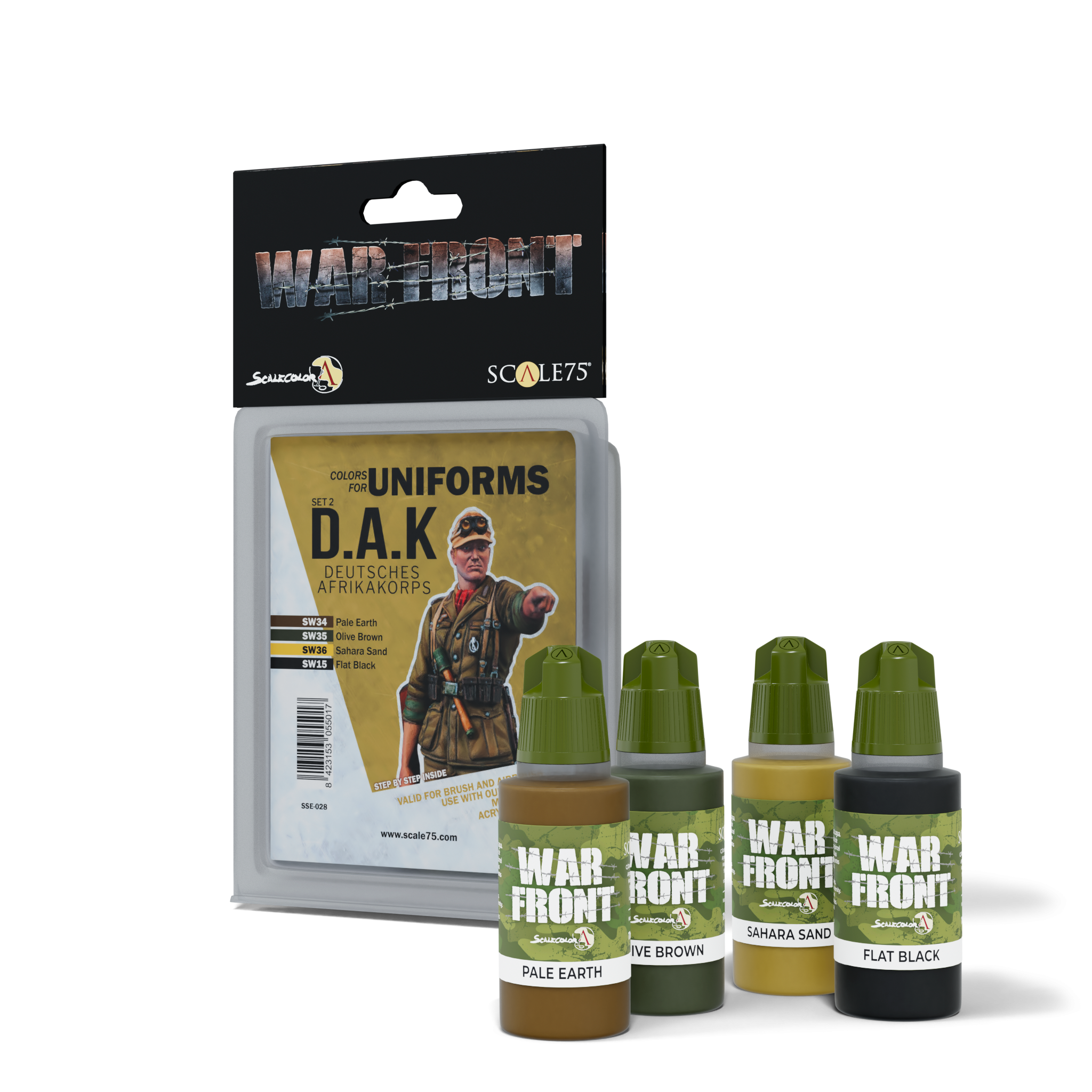 scale75-dak-set-2-warfront-set-4-colori-acrilici-afrika-korps image 1