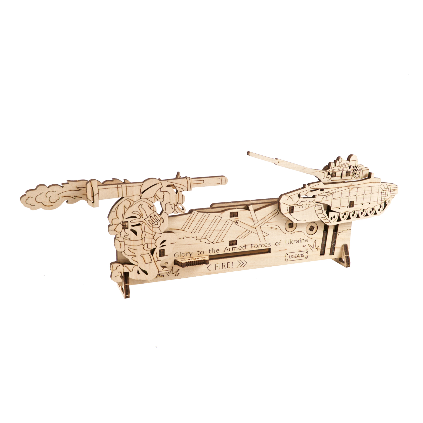 ugears-fire-and-forget-mini-modello-meccanico-in-legno-age-of-bravery-da-costrui image 2