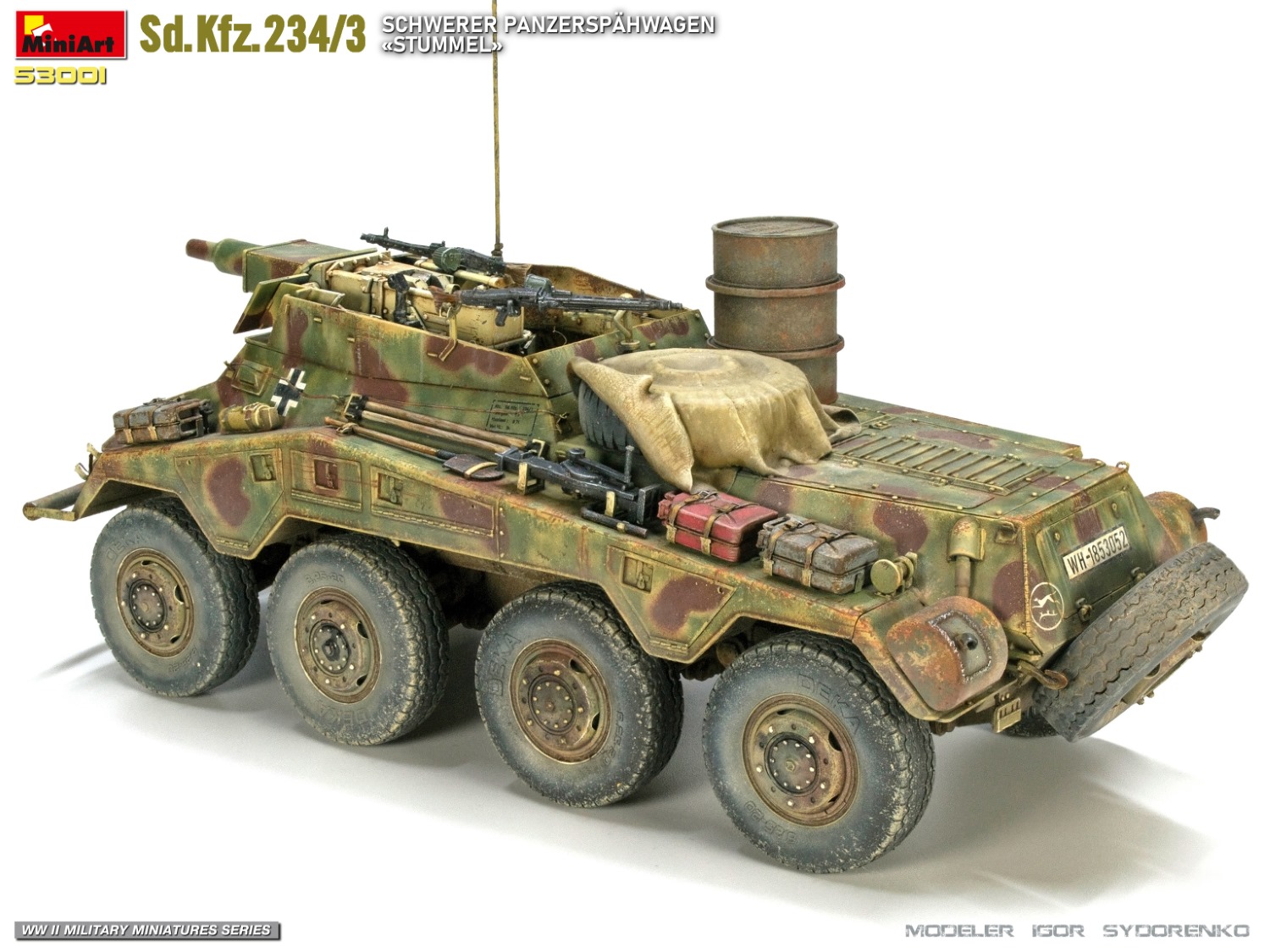 ak-interactive-1-35-sd-kfz-234-3-schwerer-panzersp-hwagen-stummel-kit-di-modelli image 6
