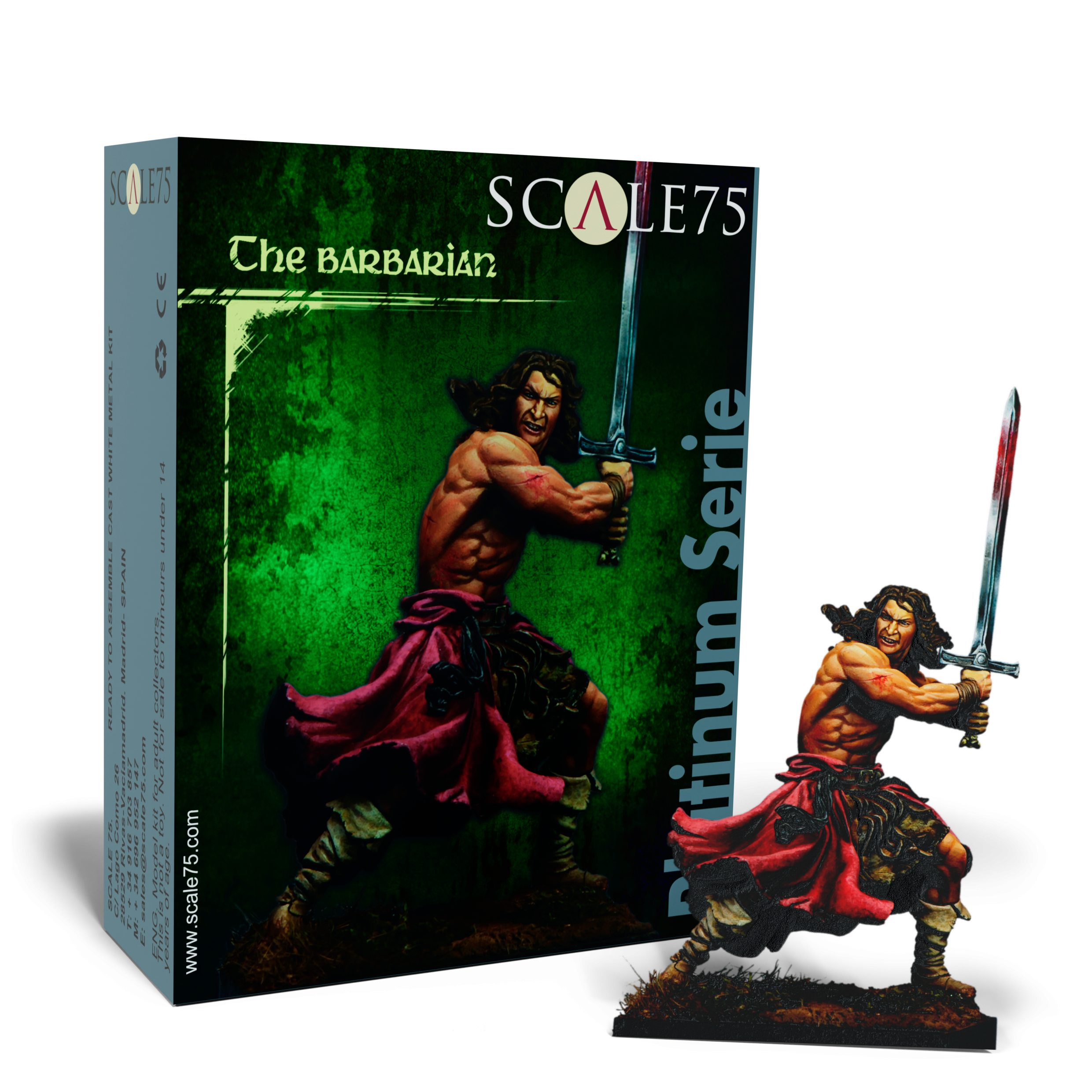 scale75-the-barbarian-miniatura-75mm-metallo-platinum-series image 1