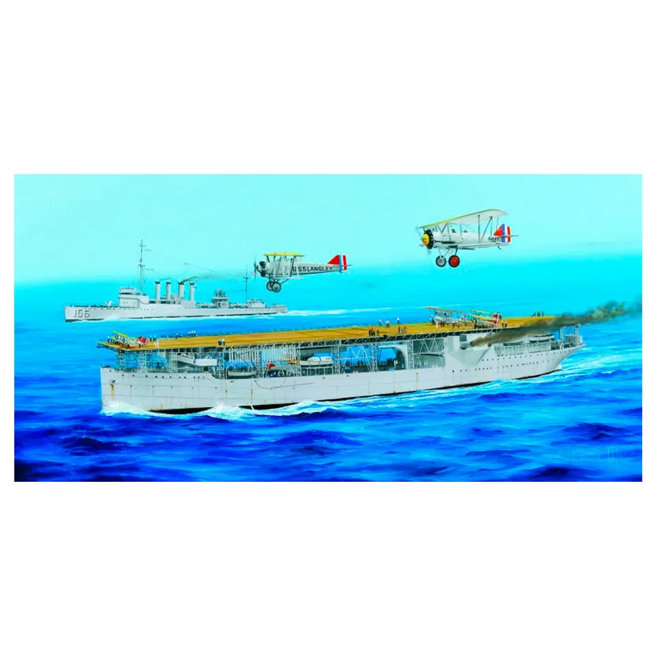 ak-interactive-1-350-uss-langley-cv-1-kit-modellismo-portaerei-da-costruire-e-di image 1
