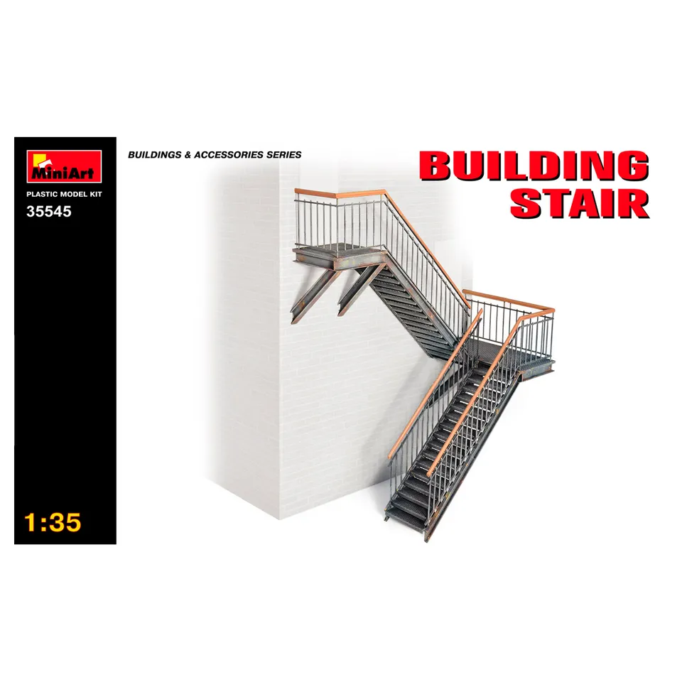 ak-interactive-1-35-building-stairs-scale-per-diorami-da-costruire-e-dipingere image 1