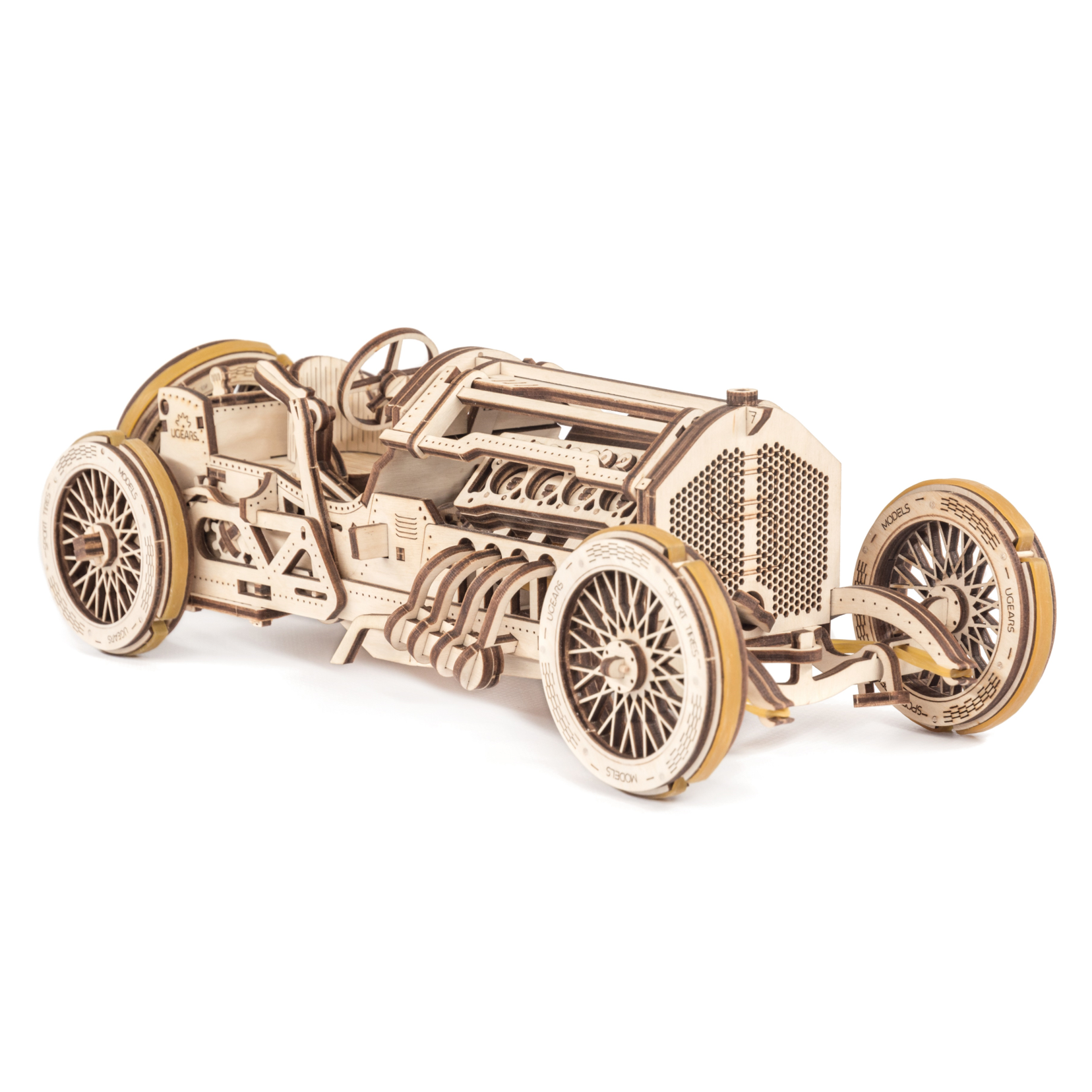 ugears-u-9-grand-prix-car-modello-meccanico-in-legno-auto-da-corsa-vintage image 1