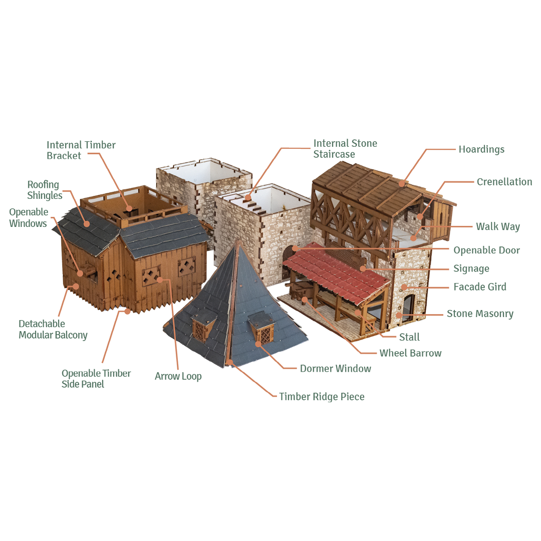 ak-interactive-the-eyrie-torre-di-guardia-medievale-28mm-castello-modellismo image 7