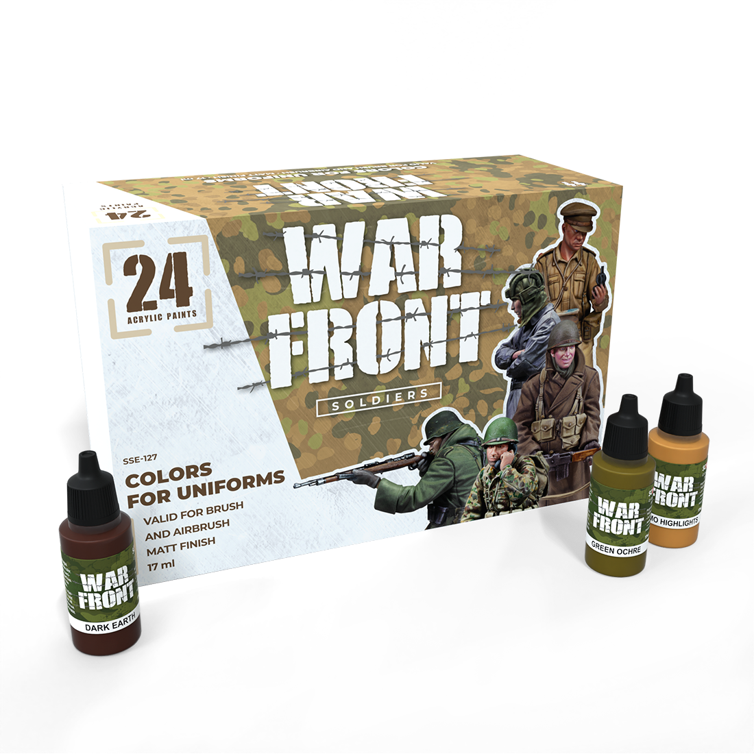 scale75-warfront-soldiers-set-24-colori-acrilici-per-uniformi-storiche-e-moderne image 1