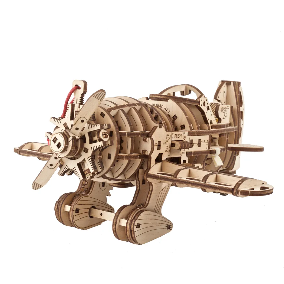 ugears-mad-hornet-airplane-modellino-meccanico-ad-elastico-in-legno-serie-medium image 1
