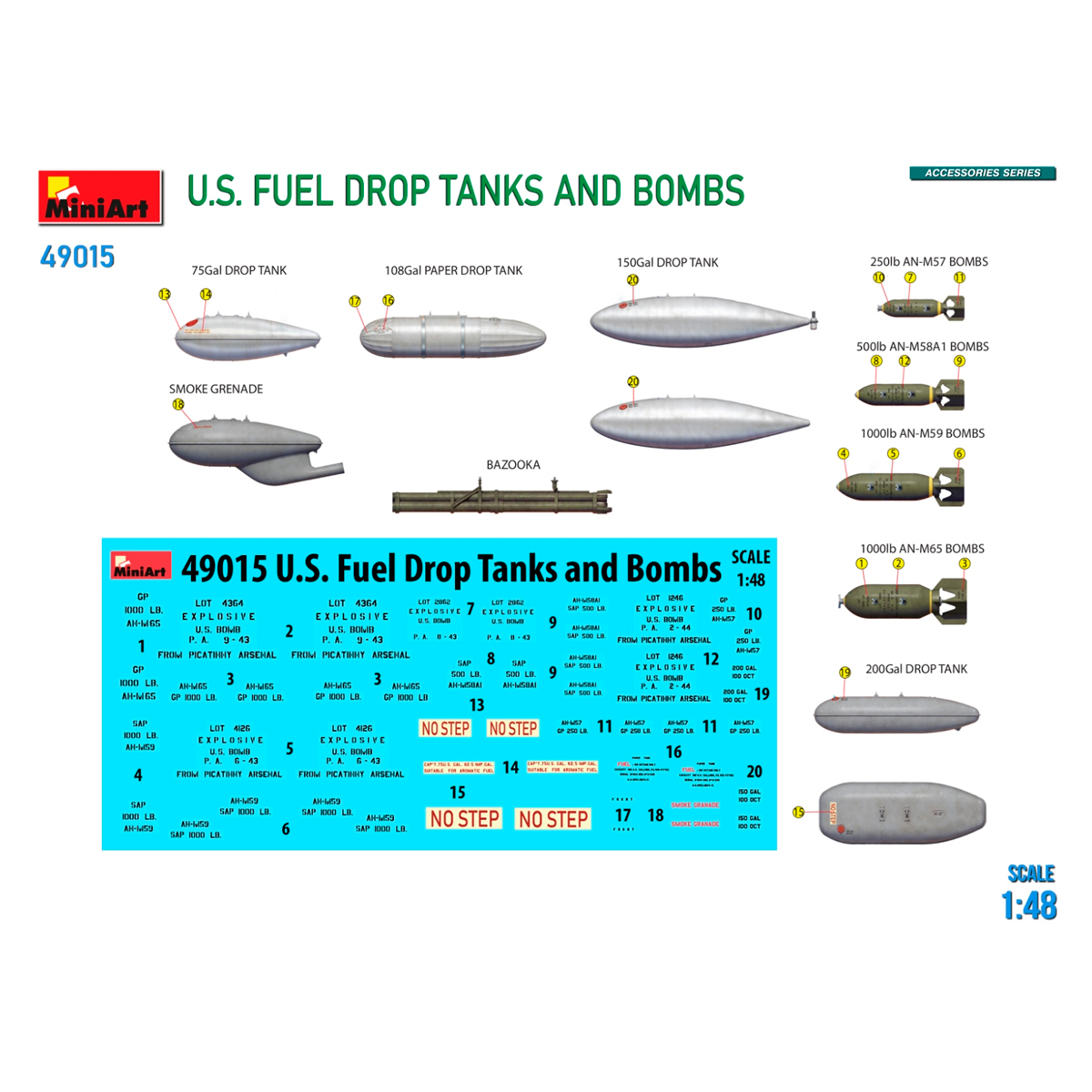 ak-interactive-1-48-serbatoi-sganciabili-e-bombe-u-s-kit-accessori-aerei image 2