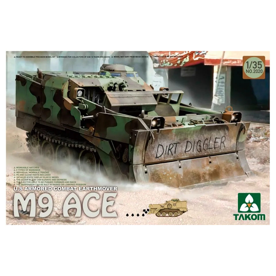 ak-interactive-1-35-u-s-armored-combat-earthmover-m9-ace-kit-modellismo-da-costr image 1