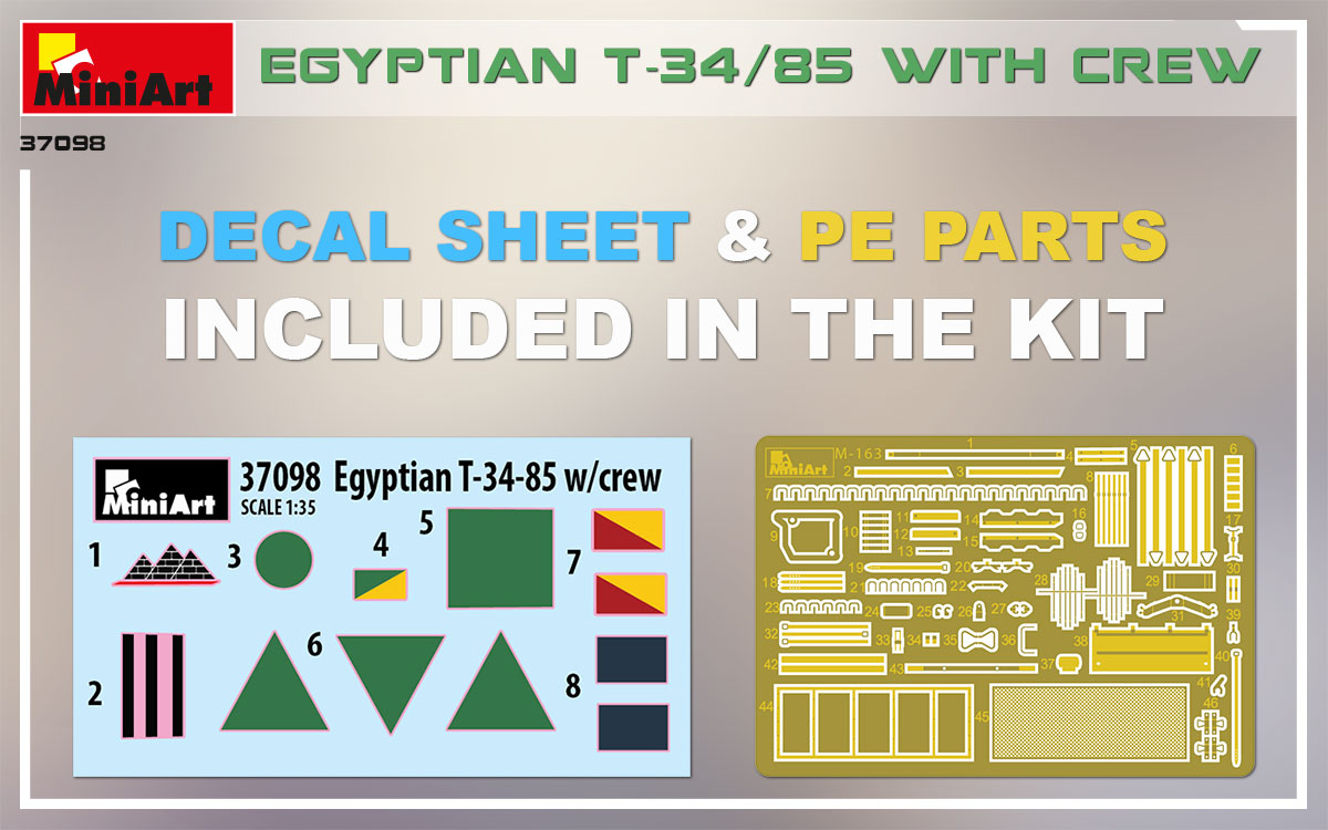 ak-interactive-1-35-egyptian-t-34-85-con-equipaggio-kit-modellismo-carro-armato image 2