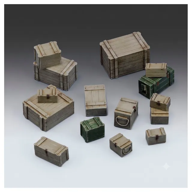 ak-interactive-cajas-de-madera-variadas-in-scala-1-35-set-di-cassette-in-legno image 1