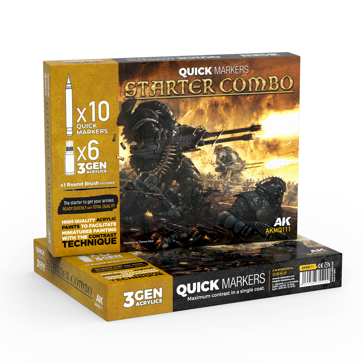 ak-interactive-combo-iniciacion-quick-marker-3gen-pennello-gratis-set-colori-mod image 1