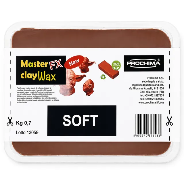 prochima-masterclay-wax-soft-plastilina-a-cera-rossa-senza-zolfo-per-modelli-e-c image 1