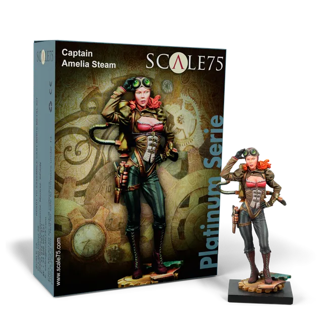 scale75-captain-amelia-steam-75-mm-figura-metallo-bianco-platinum-series image 1