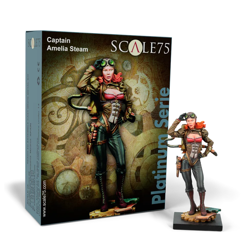 scale75-captain-amelia-steam-75-mm-figura-metallo-bianco-platinum-series image 1