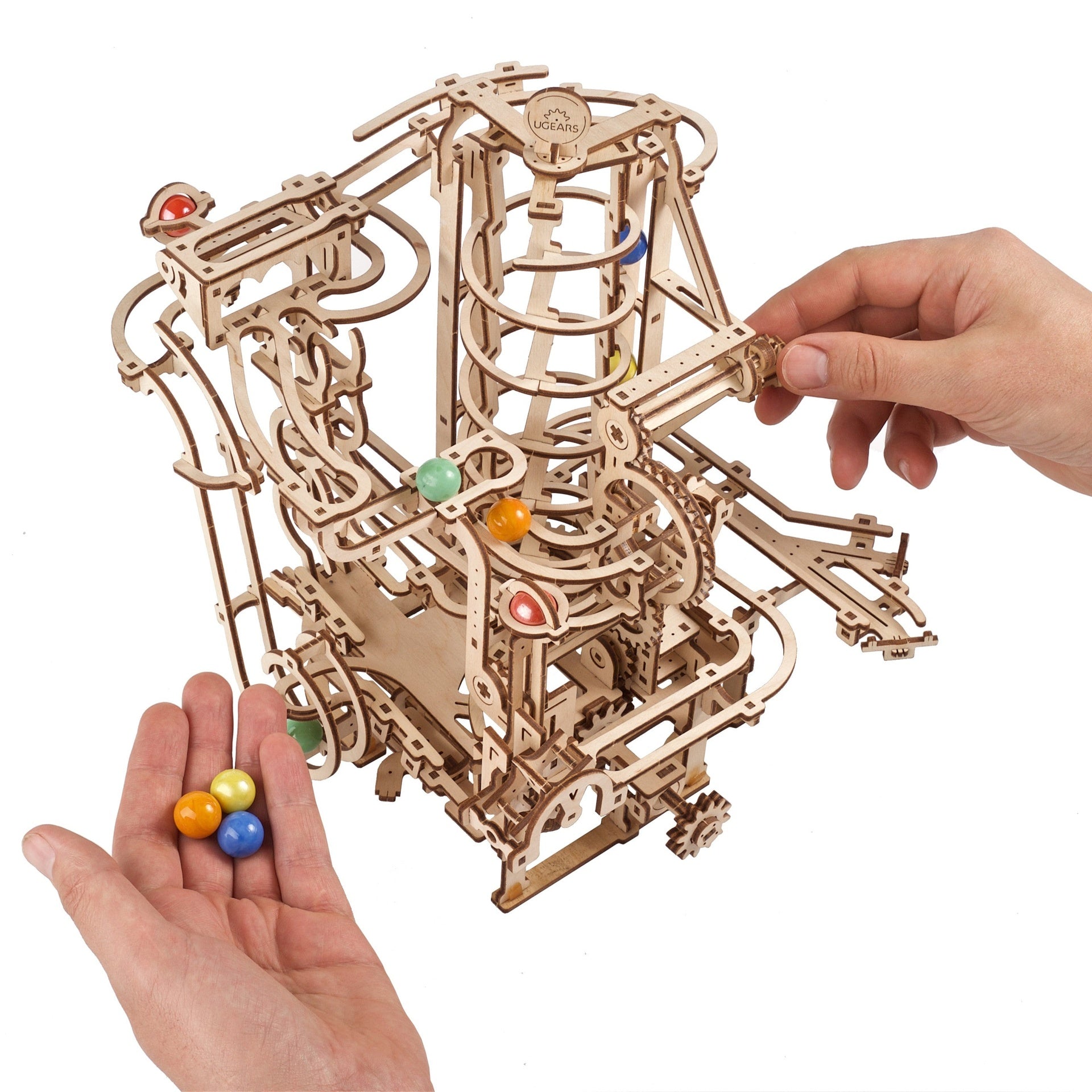 ugears-marble-run-spiral-hoist-kit-di-modellismo-meccanico-in-legno image 4