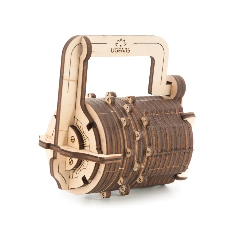 ugears-combination-lock-cryptex-lucchetto-a-combinazione-3d-in-legno image 1