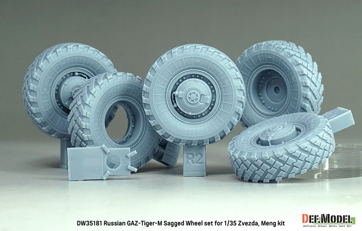 ak-interactive-russian-gaz-tiger-m-sagged-wheel-set-per-kit-zvezda-meng-1-35-set image 2
