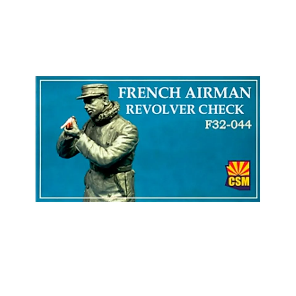 ak-interactive-french-airman-checking-revolver-1-32-figura-in-resina image 1