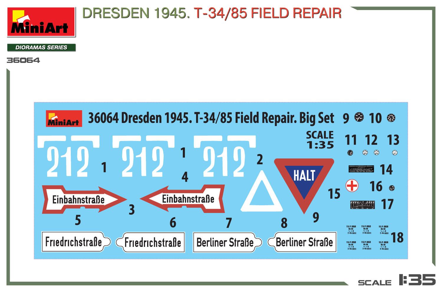 ak-interactive-1-35-dresden-1945-t-34-85-field-repair-big-set-diorama-con-carro--2 image 2