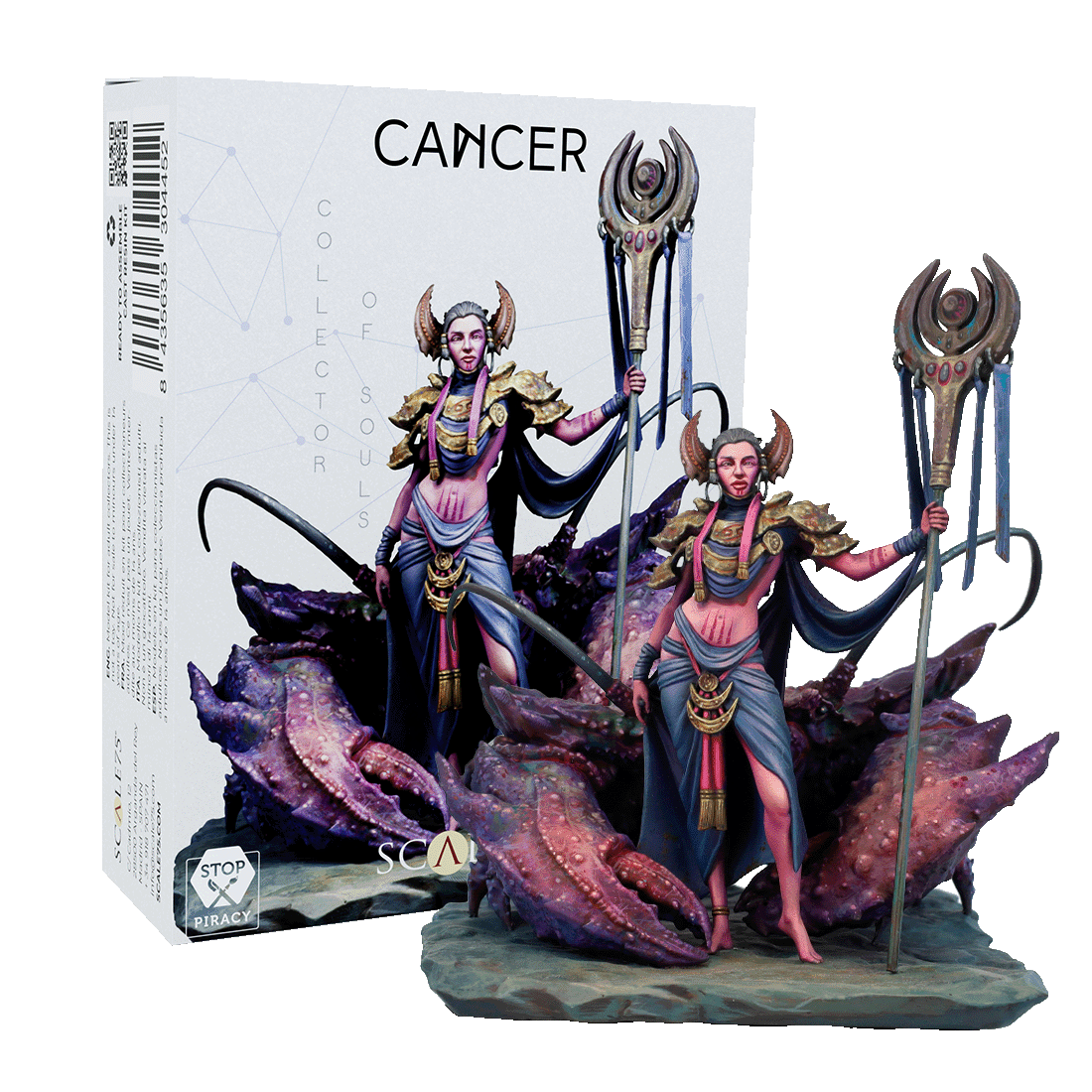 scale75-cancer-miniatura-resina-zodiac-mystic-signs-da-montare-e-dipingere image 1