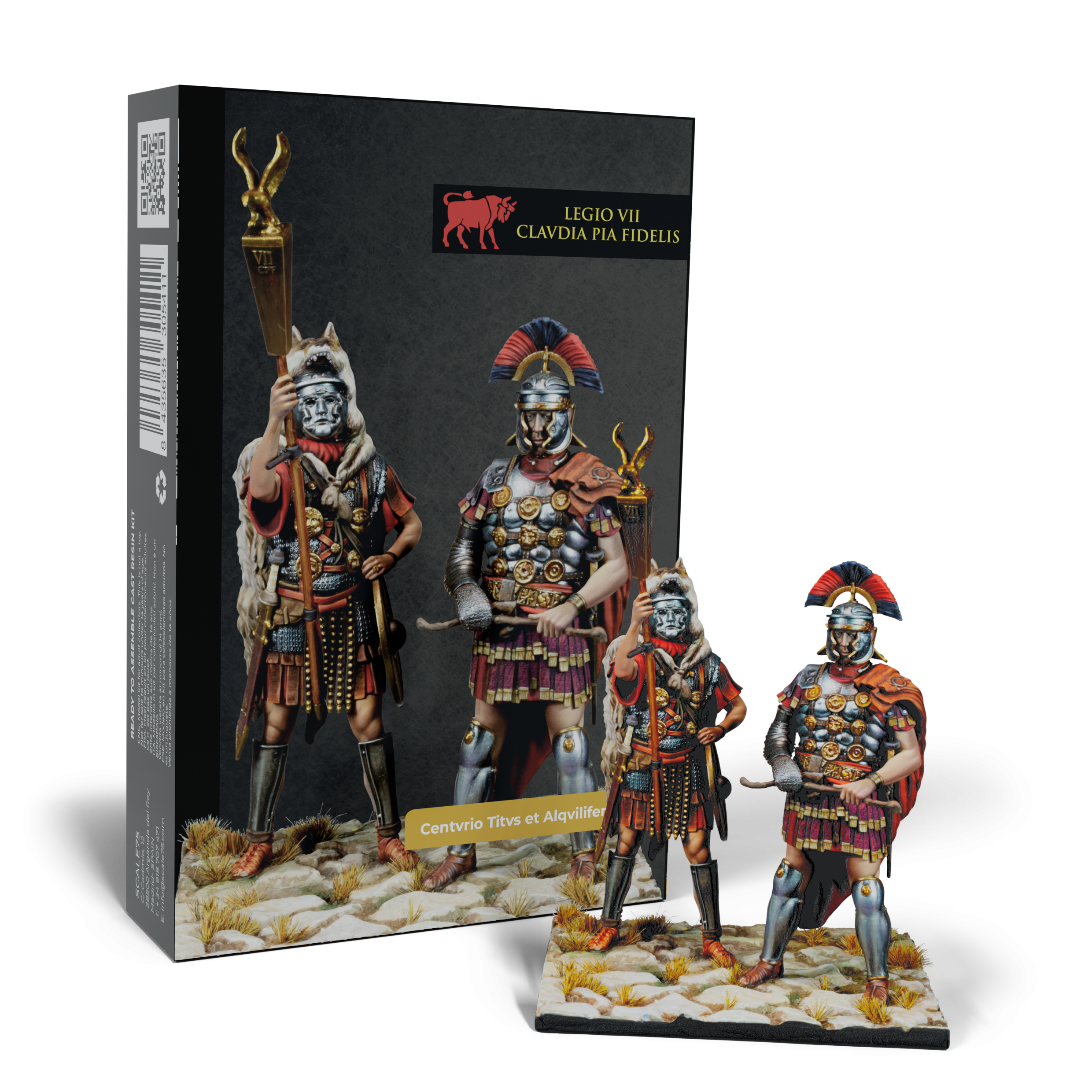 scale75-centvrio-titvs-et-alqvilifer-lepidvs-figura-storica-romana-in-resina-75m image 1